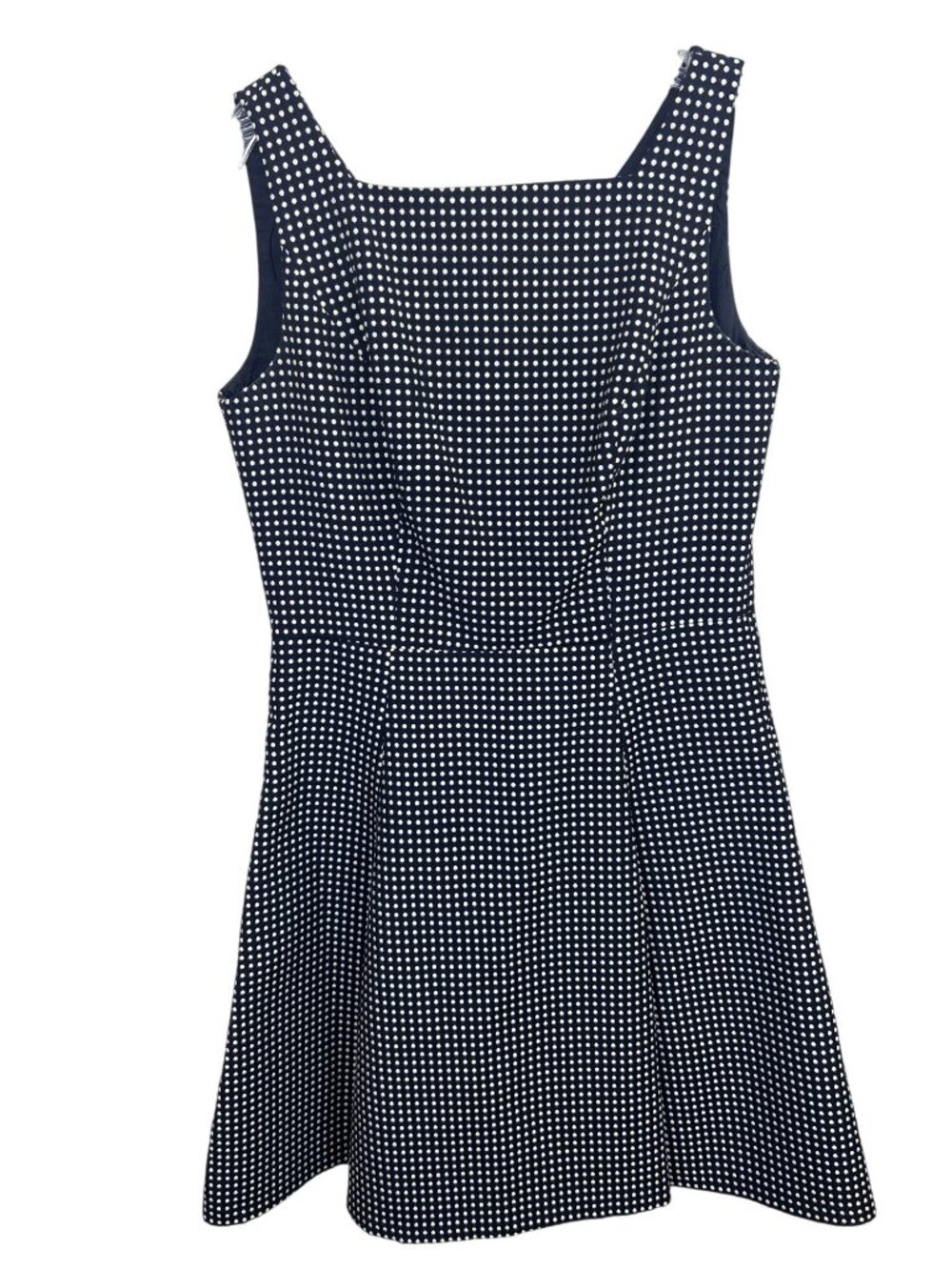 Lauren Ralph Lauren Sz 10 Navy White Polka Dot Fit Flare Sleeveless Dress Preppy